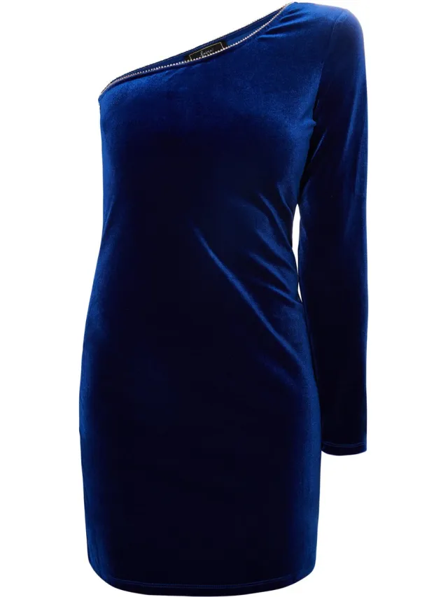 Faina Mini-jurk met één schouder blauw