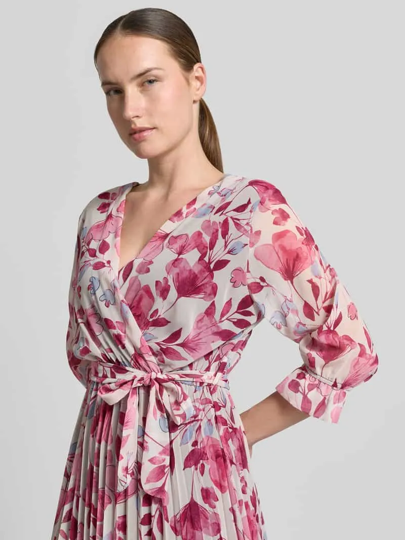 ZABAIONE Midi-jurk in all-over look met Strikceintuur roze, foto 3
