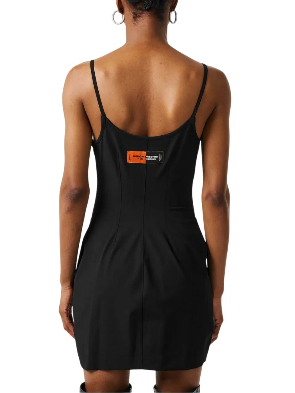 Heron Preston Dames Scoop Neck Spaghetti Strap Slip Dress (Zwart)