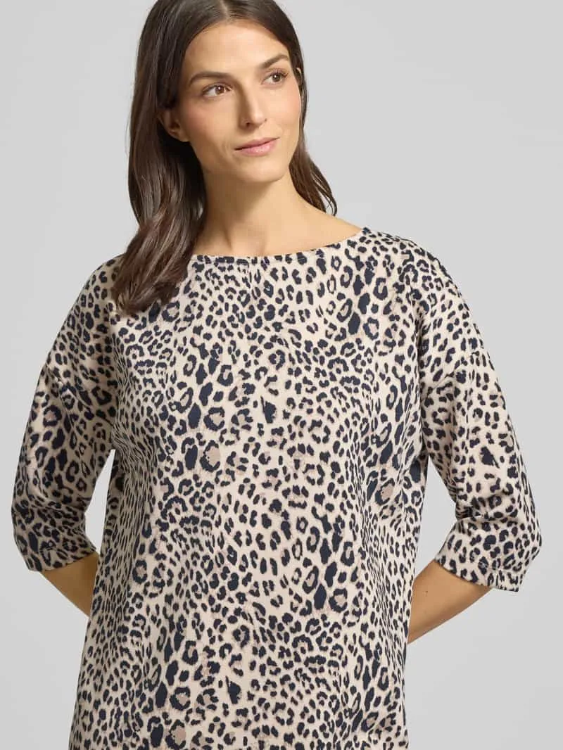 Christian Berg Woman Jurk met effen design en dierenprint zand, foto 5