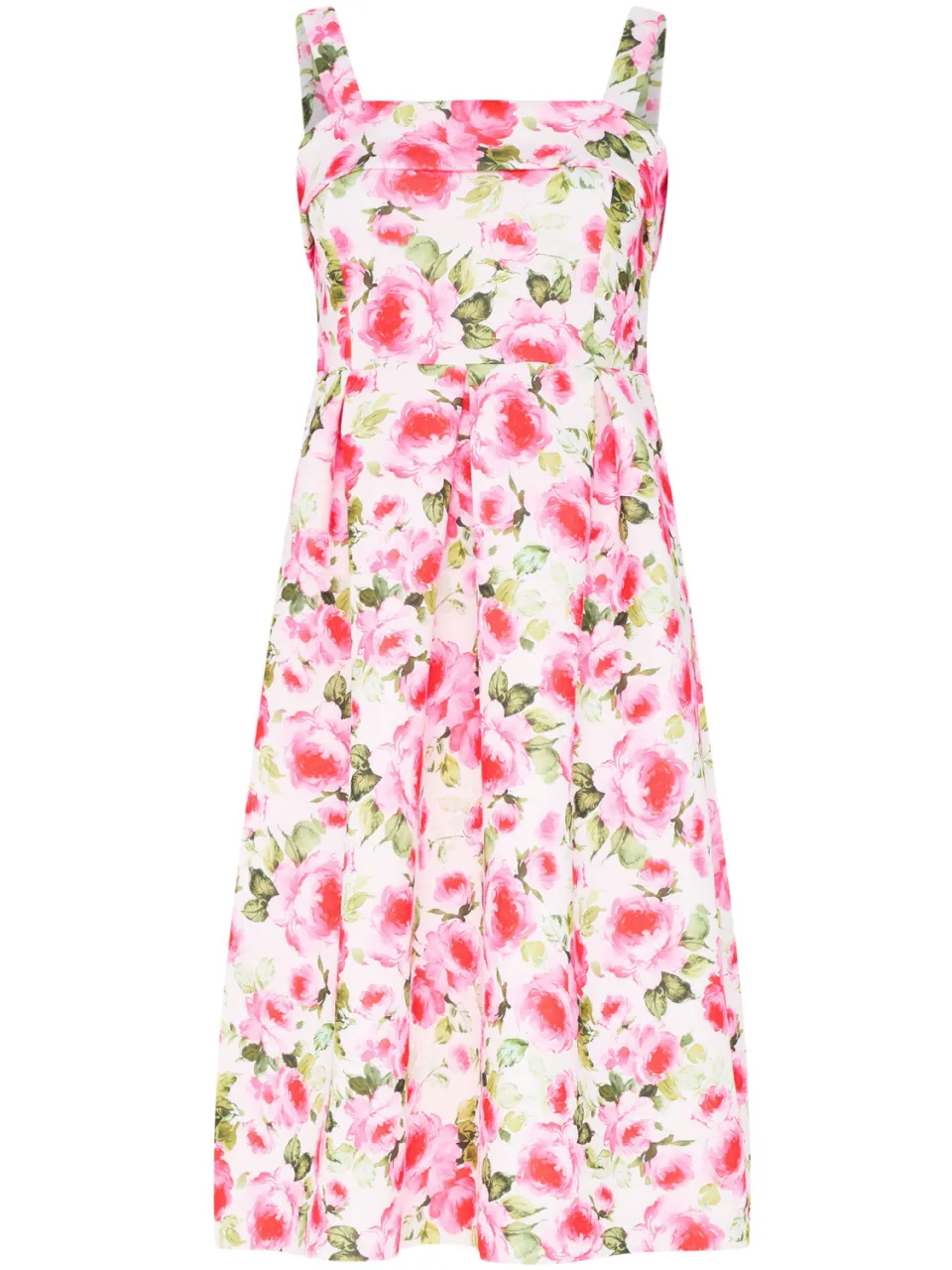 Yours London Witte Midijurk Met Bloemenprint En Vierkante Hals, foto 4