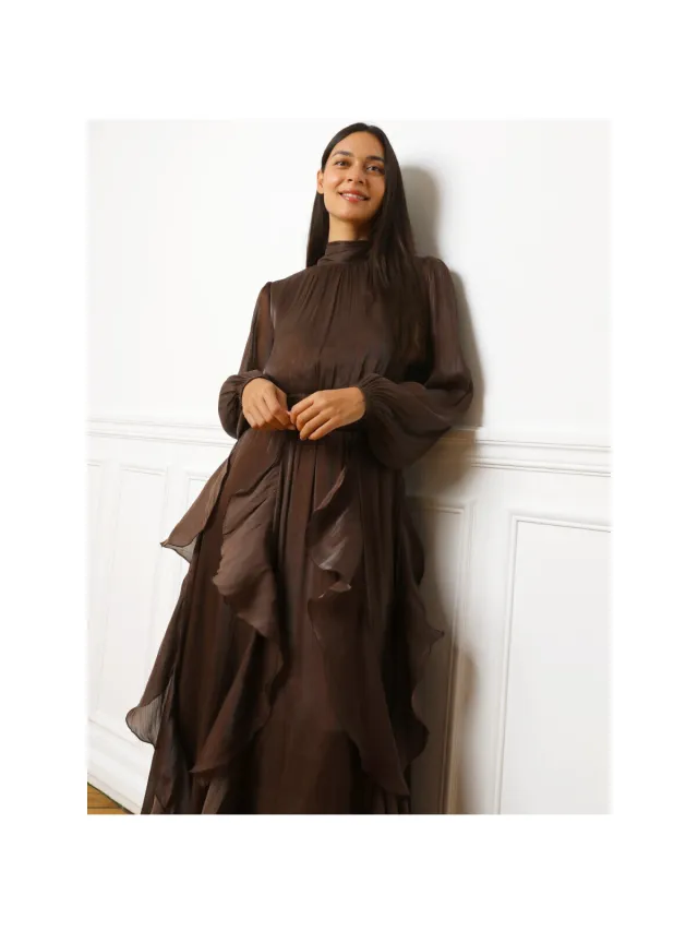 La Modeuse Lange Jurk La Modeuse 80444_P191592 Bruin