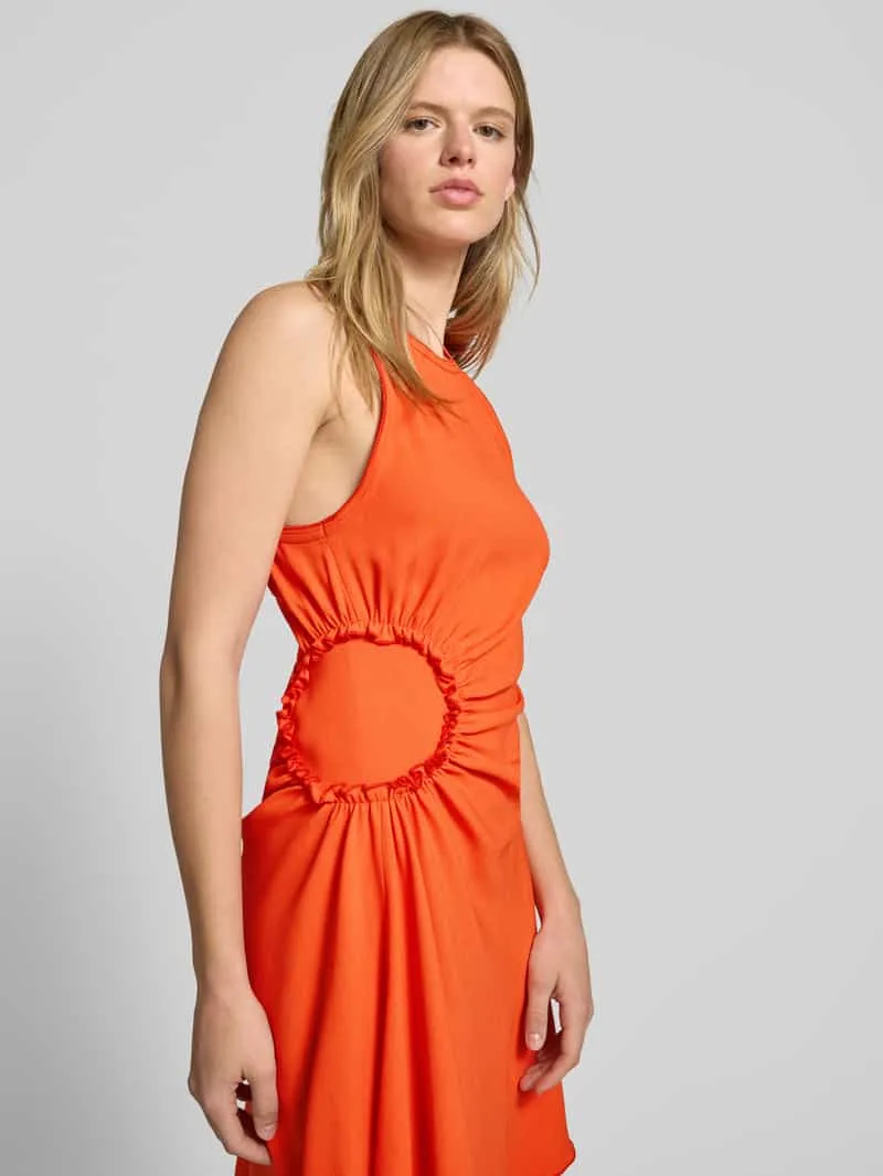 Victoria Beckham Knielange jurk met ronde hals rood, foto 4