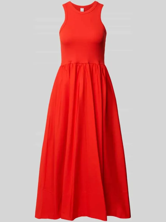 Y.A.S. midi-jurk met ronde hals model 'MIRI' rood, foto 2