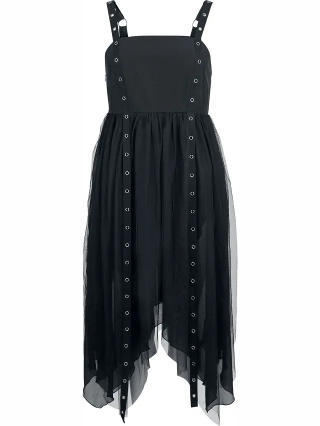 Gothicana zwarte midilengte jurk - Dames