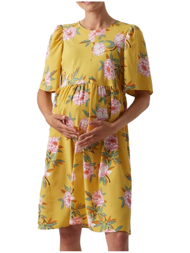 Mamalicious Korte Jurk Mamalicious Palma Geel