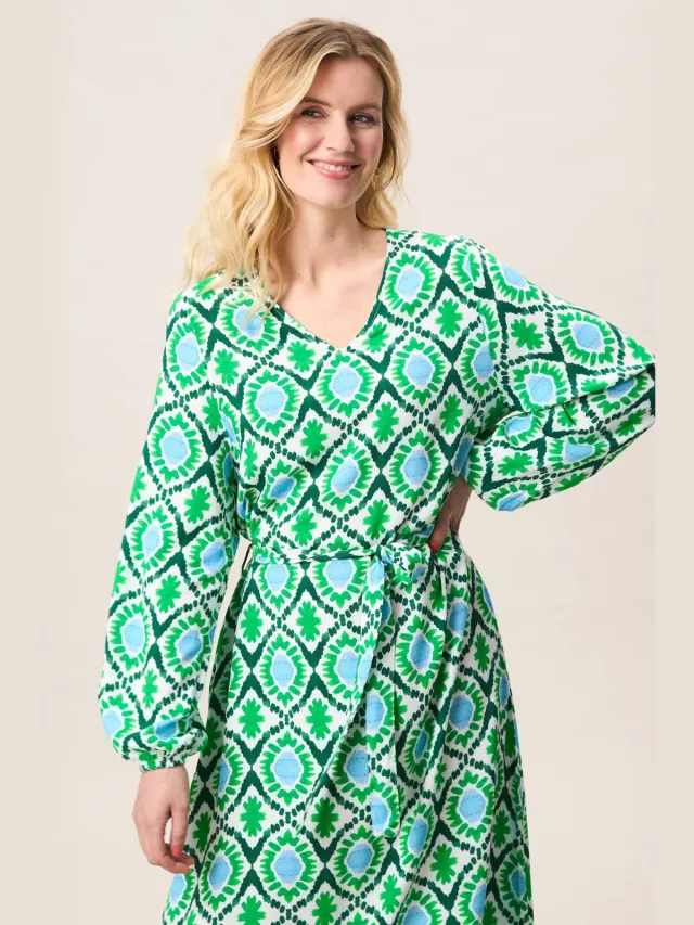 Miss Etam midi jurk multi groen, foto 3