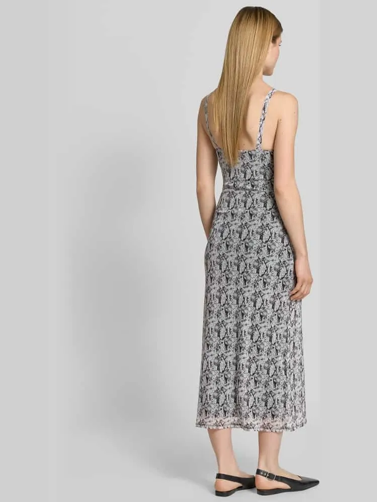Vero Moda Nauwsluitende vrijetijdsjurk met all-over motief model 'STEPH' middengrijs gemêleerd, foto 3
