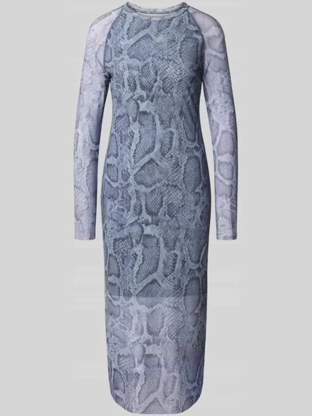 Marc Cain Midi-jurk met slangenmotief rookblauw, foto 2