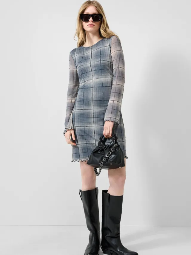 QS female - Jurk van mesh grijs