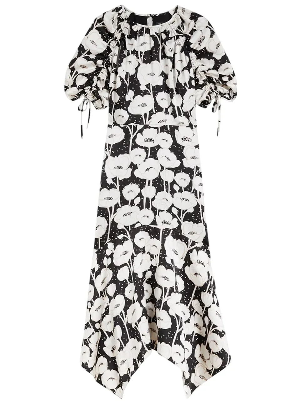 Ted Baker Abriee Poppy midi-jurk met bloemenprint en pofmouwen voor dames (Zwart), foto 2