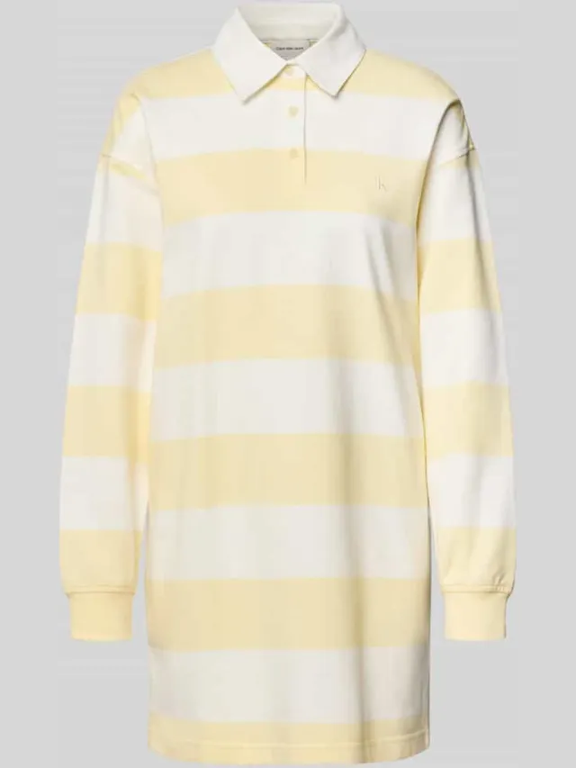 Calvin Klein Mini-jurk met polokraag model 'Varsity' wit, foto 2