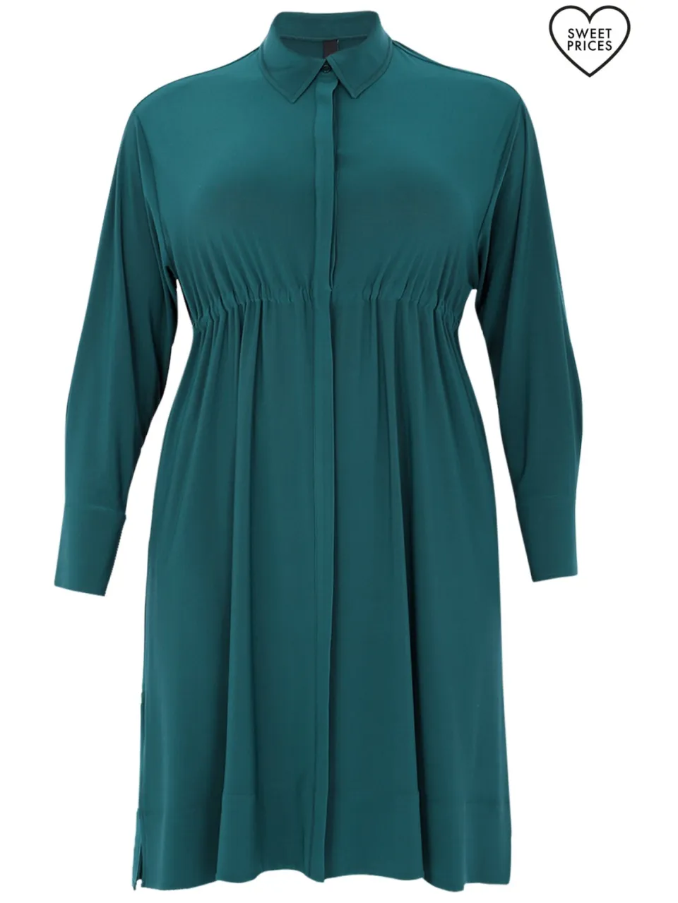 Yoek Tuniek met tailleband | Grote maten tuniek | Dark Green, foto 3
