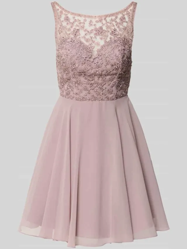 Laona mini-jurk met bloemige met kant mauve, foto 2