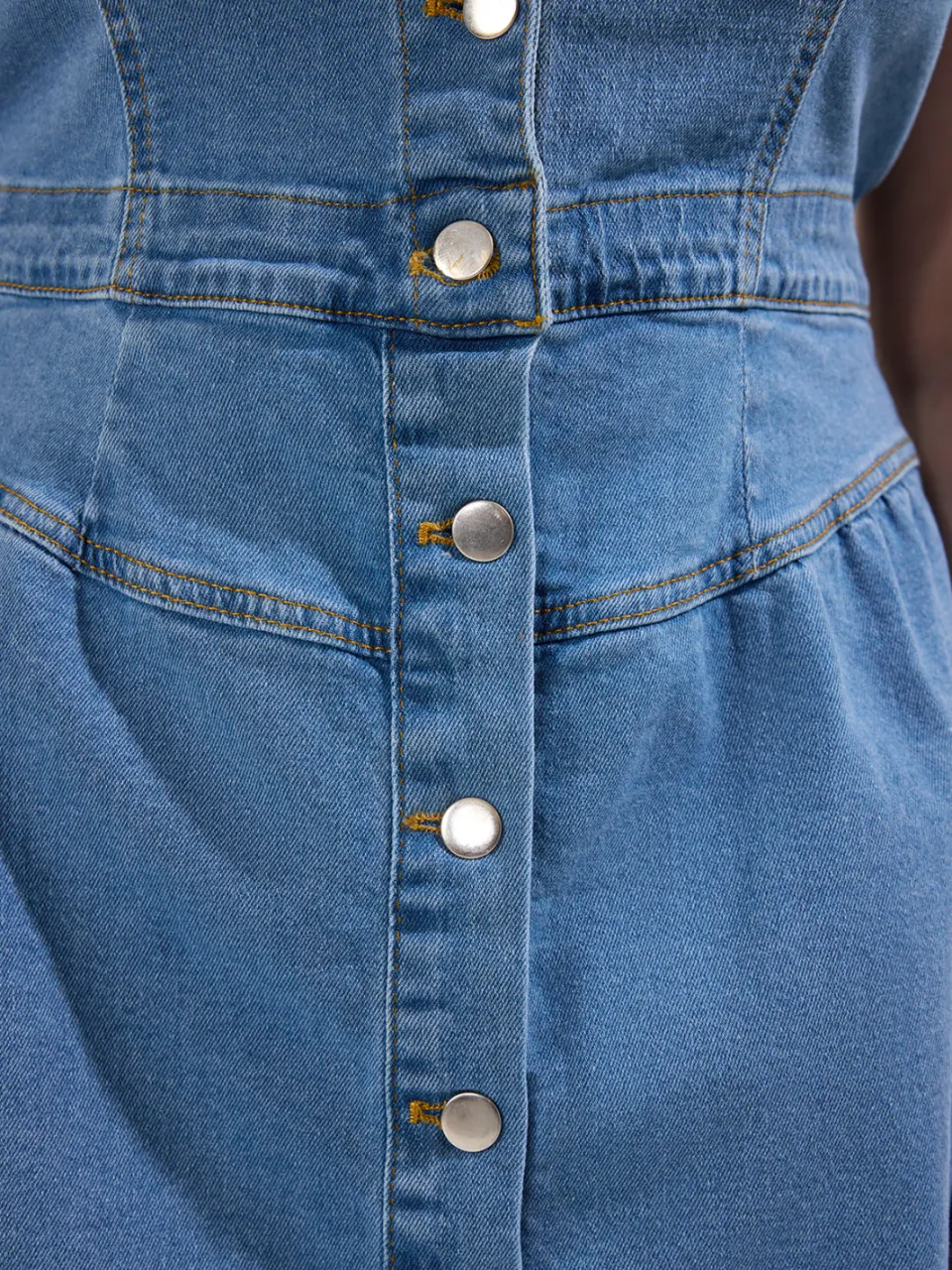 Trendyol Curve Dames Blauw Effen Midi Mouwloos Casual A-lijn Grote maten Jurk, foto 2