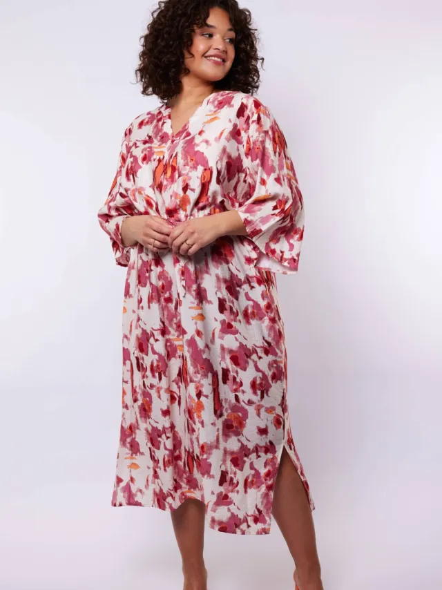 Exxcellent zomerjurk wit Wit/blauw/roze
