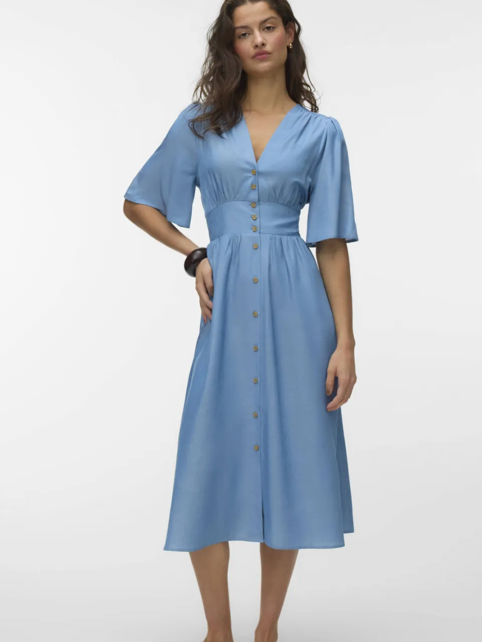 Vero Moda A-lijn jurk light blue denim, foto 5