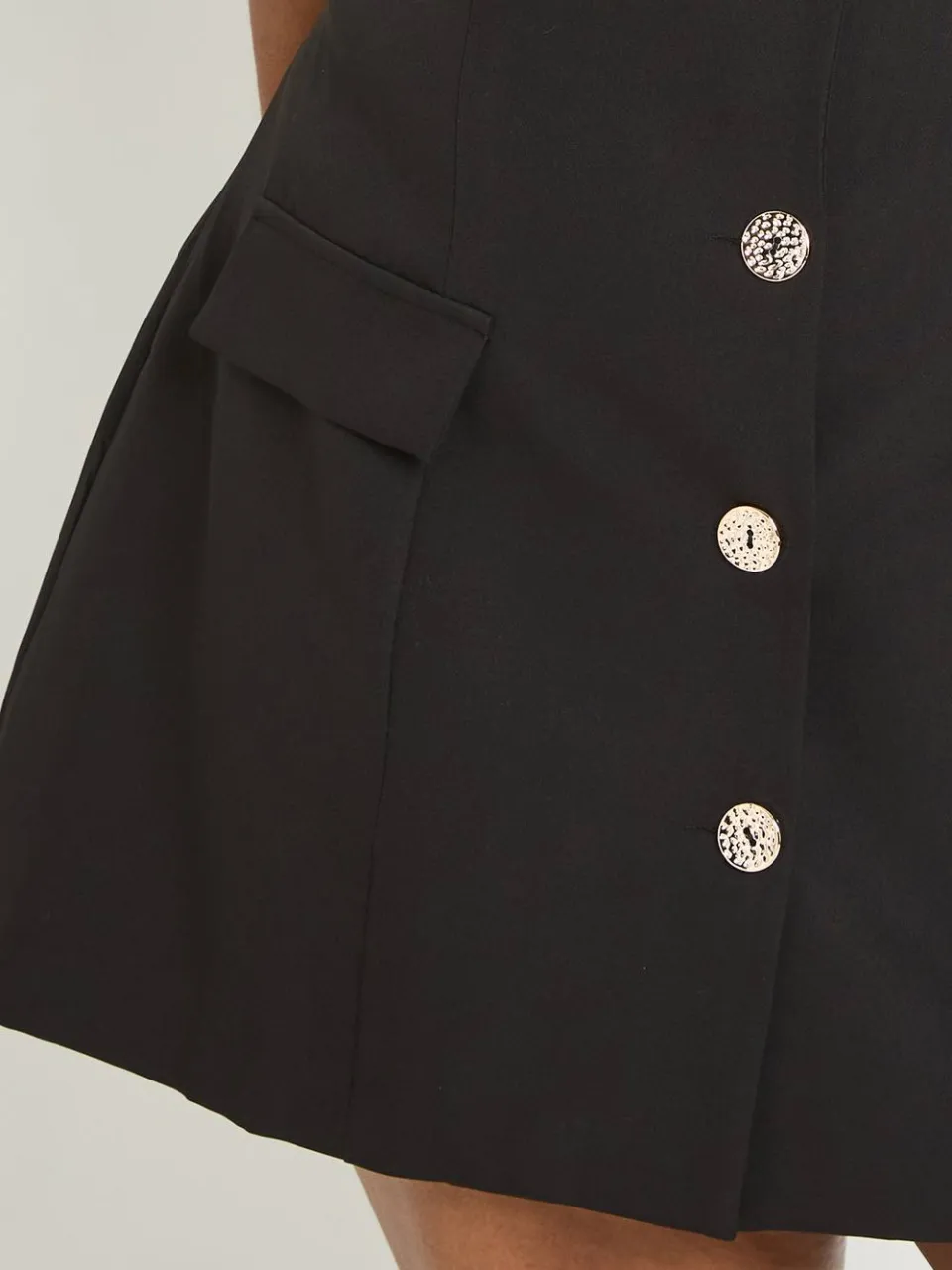 boohoo Dames Plus Gouden Knopenrij Blazer Jurk, foto 2