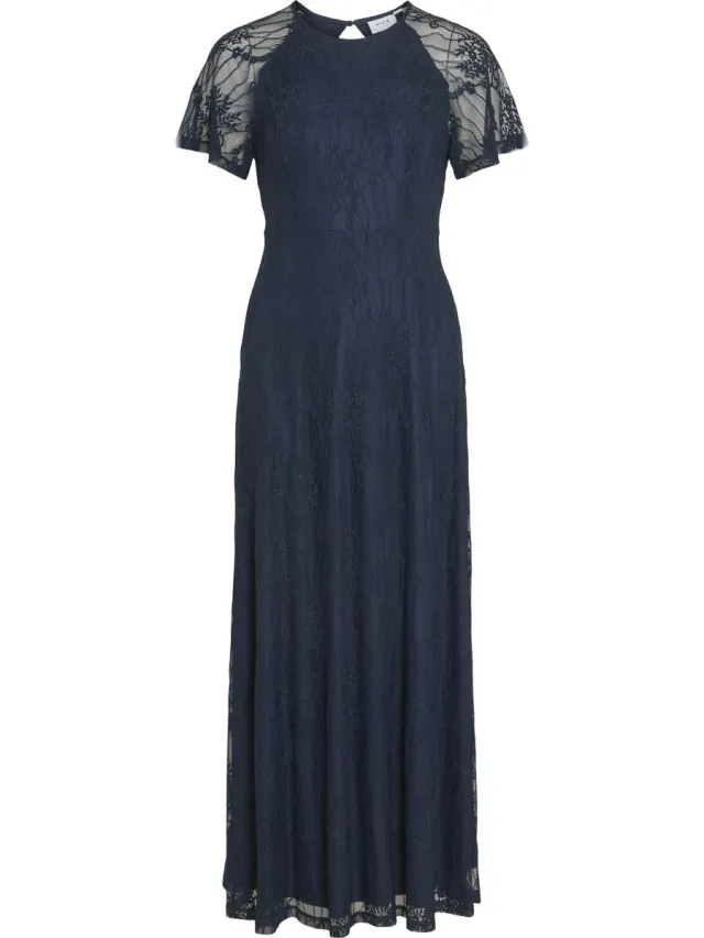 Vila VIFEMMA S/S LACE DRESS - NOOS/DC - Dames - Maxi jurken Navy Blazer
