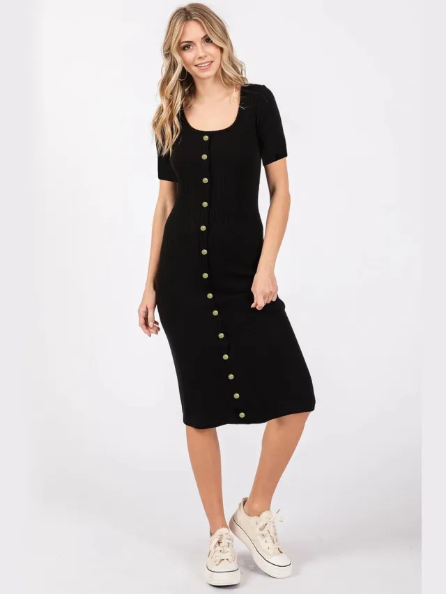 Starry Indigo Dames Gebreide jurk Zwart