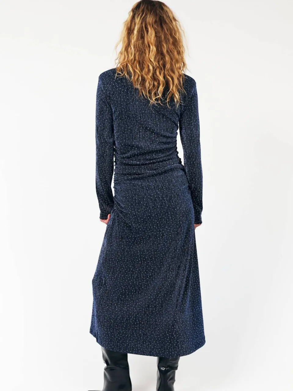 Lollys Laundry maxi jurk met stippen - donkerblauw, foto 2