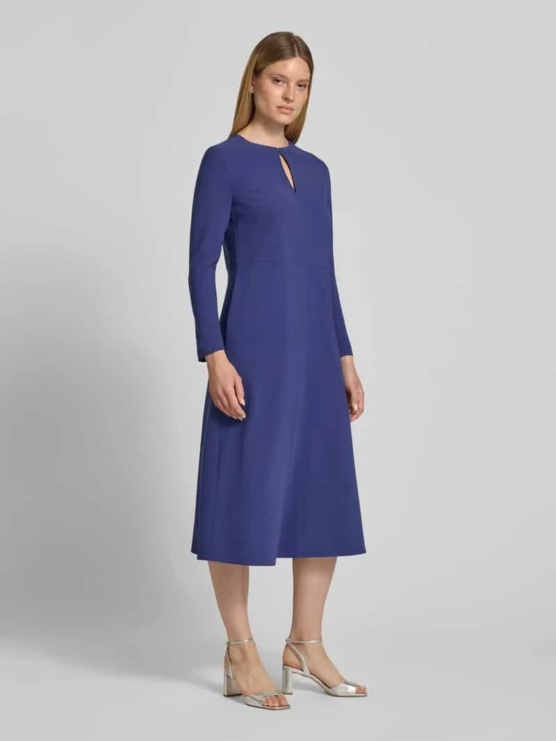 Marc Cain midi-jurk met druppelvormige hals koningsblauw, foto 3