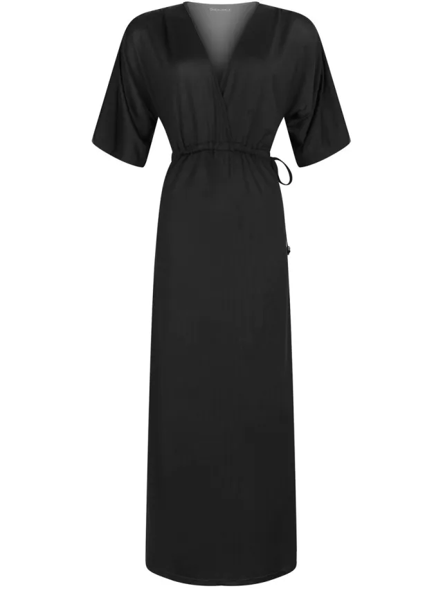 Chic by Lirette Kimono jurk Lotus Natural - Zwart