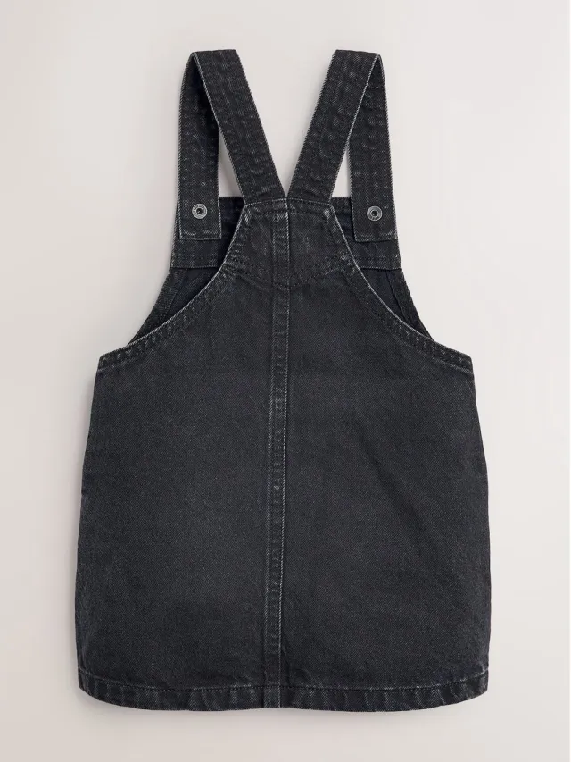 Next Meisjes - Denim overgooier jurkje - Zwart Black