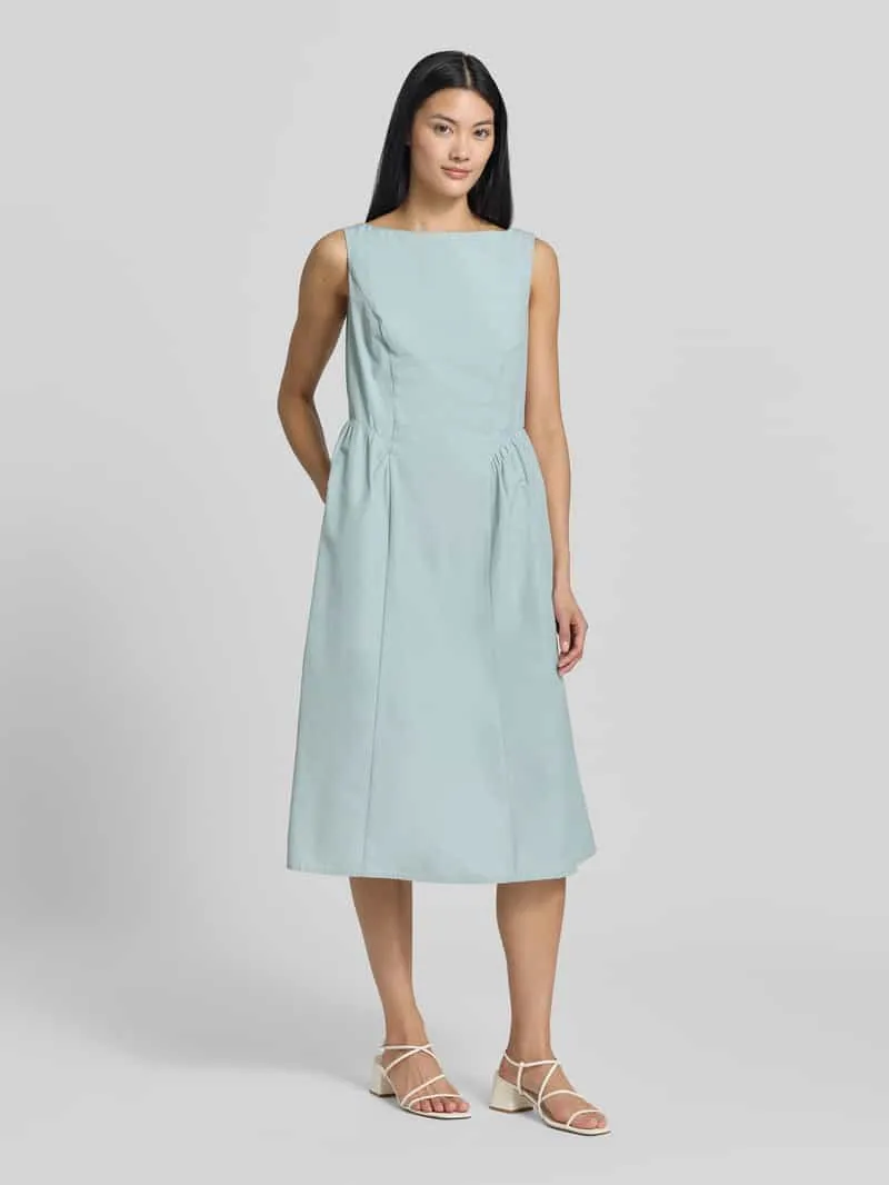 Christian Berg Woman Selection midi-jurk met gesmokte details aan de achterkant Rookblauw