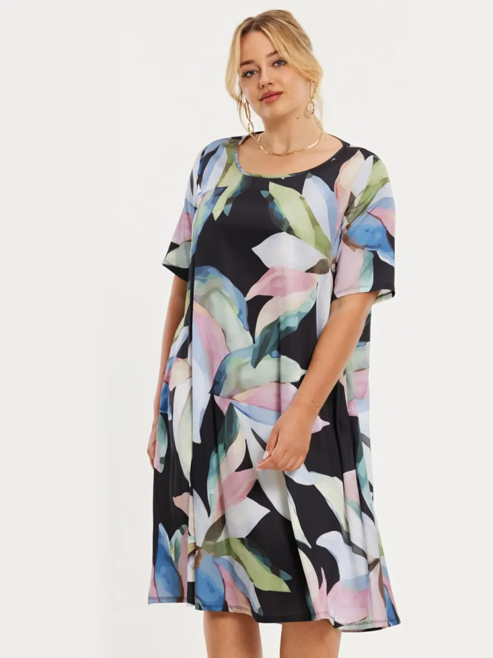 Yoek PASTEL swing midi jurk zwart, foto 3