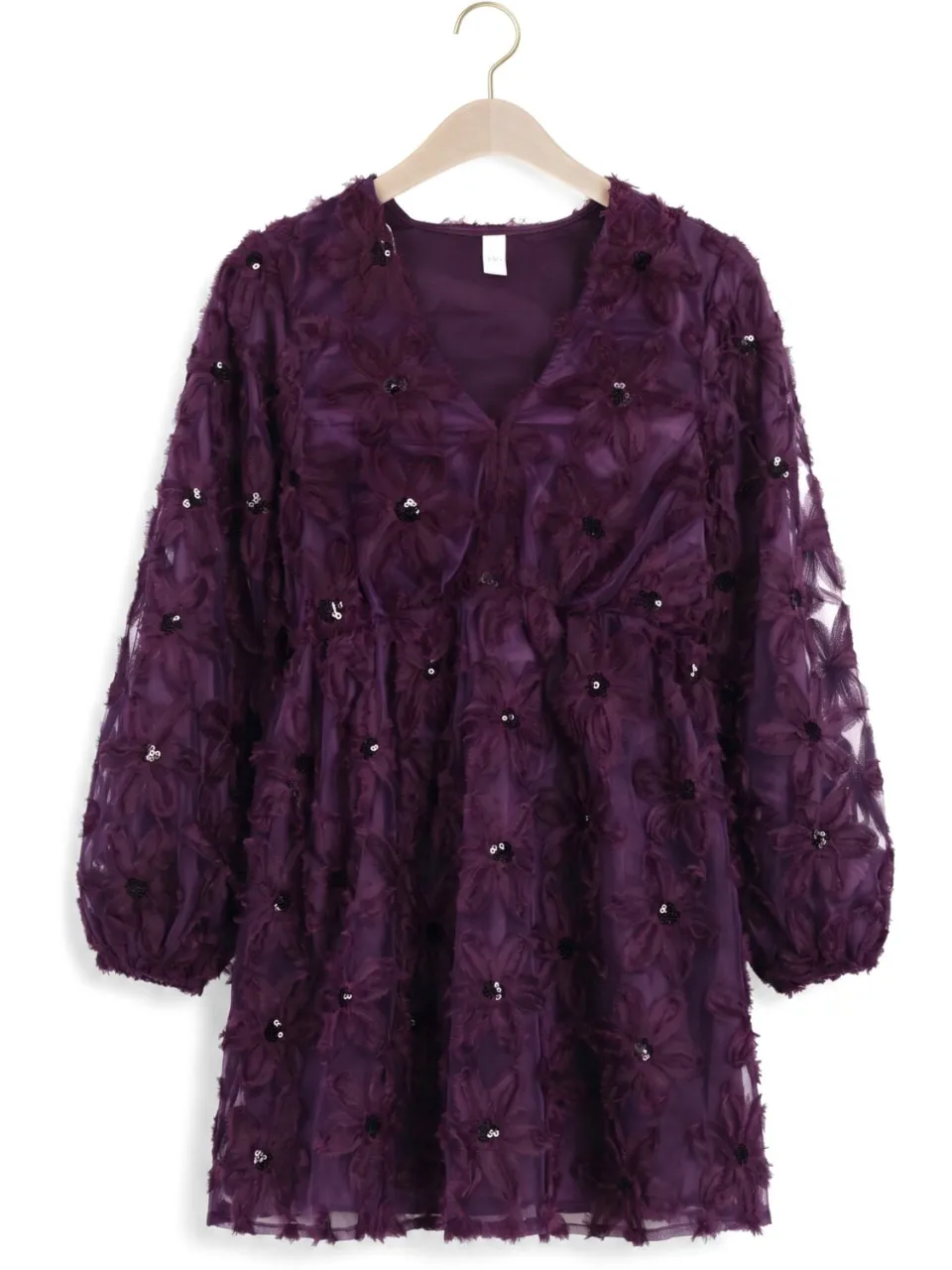Y.A.S. YAS Yasfazilla glitterjurk donkerpaars paars, foto 2