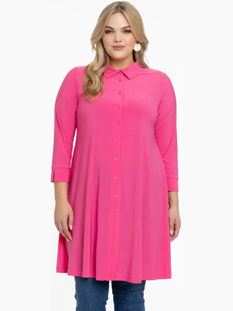 Yoek Blouse-jurk | Roze