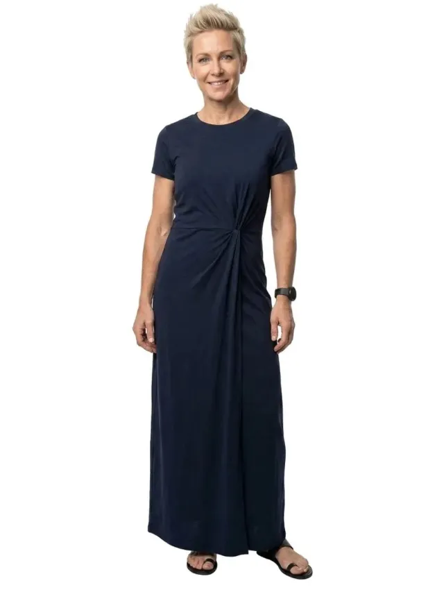 Vero Moda VMAVA LULU SS ANCLE DRESS PETITE - Dames - Maxi jurken Navy Blazer