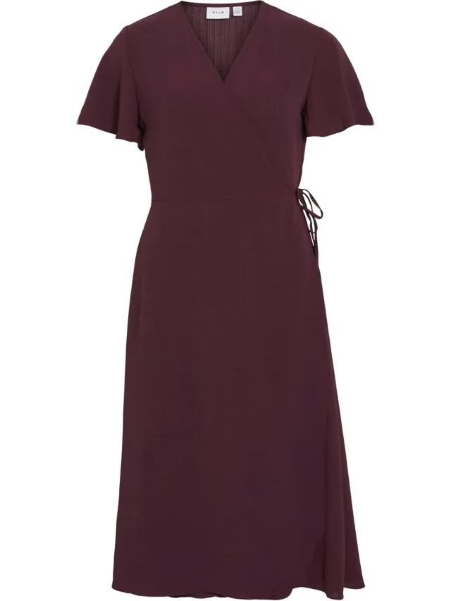 Vila VILOVIE S/S WRAP MIDI DRESS - NOOS - Dames - Mini jurken Fig