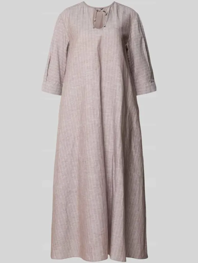 Max Mara Midi-jurk van mix van katoen en linnen met 3/4-mouw, foto 2