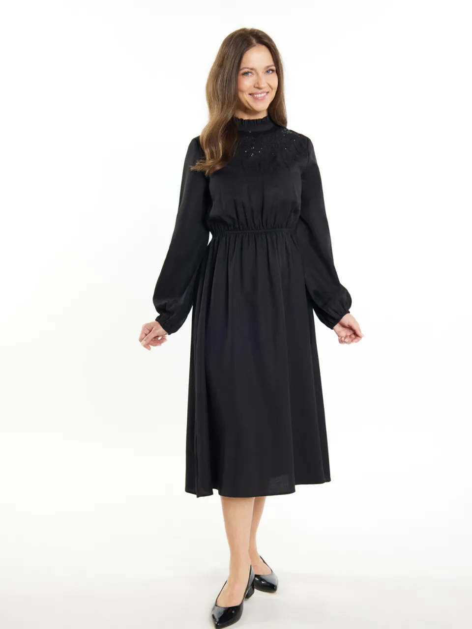 Usha midi-jurk Dames zwart