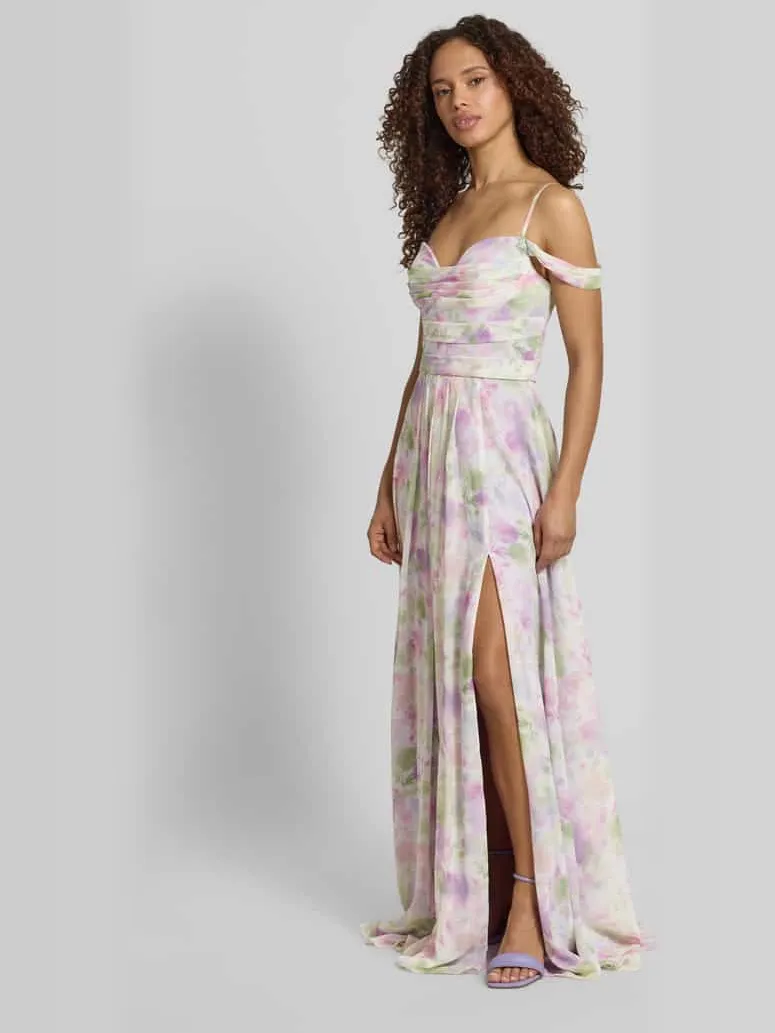 Mascara maxi-jurk in all-over look lila gemêleerd, foto 4