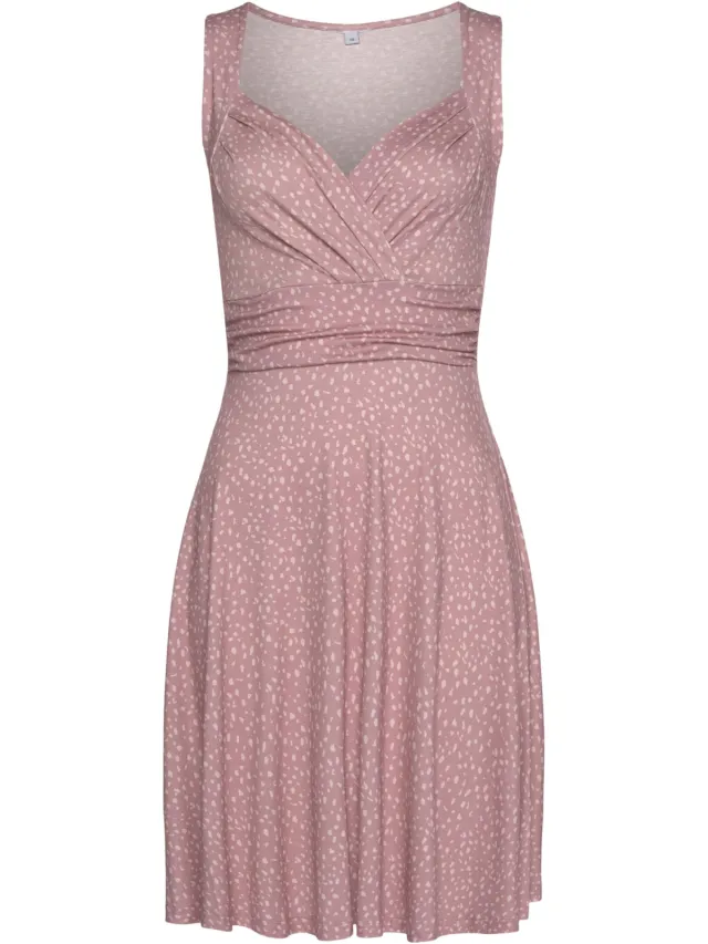 Jersey jurk roze/mauve bedrukt