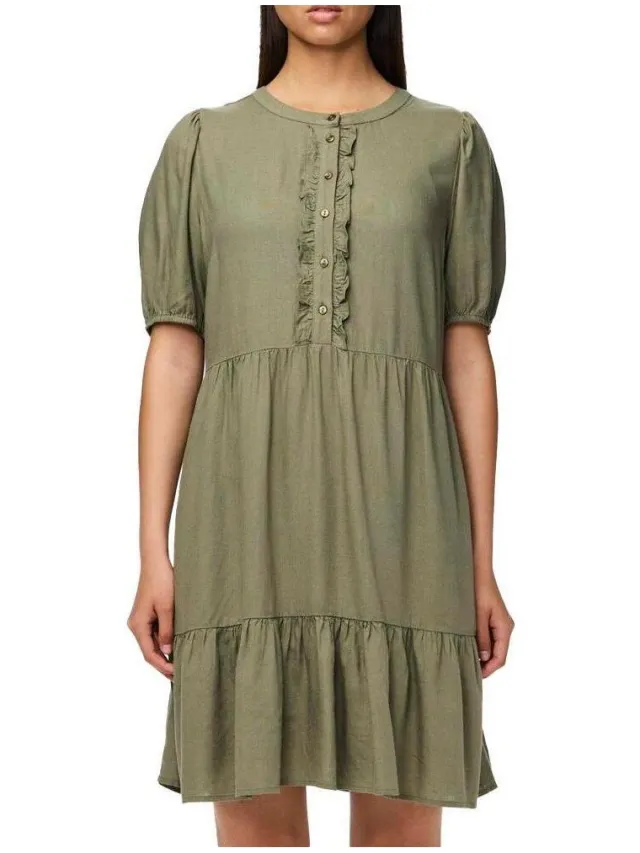 Pieces Korte Jurk Pieces Robe Groen