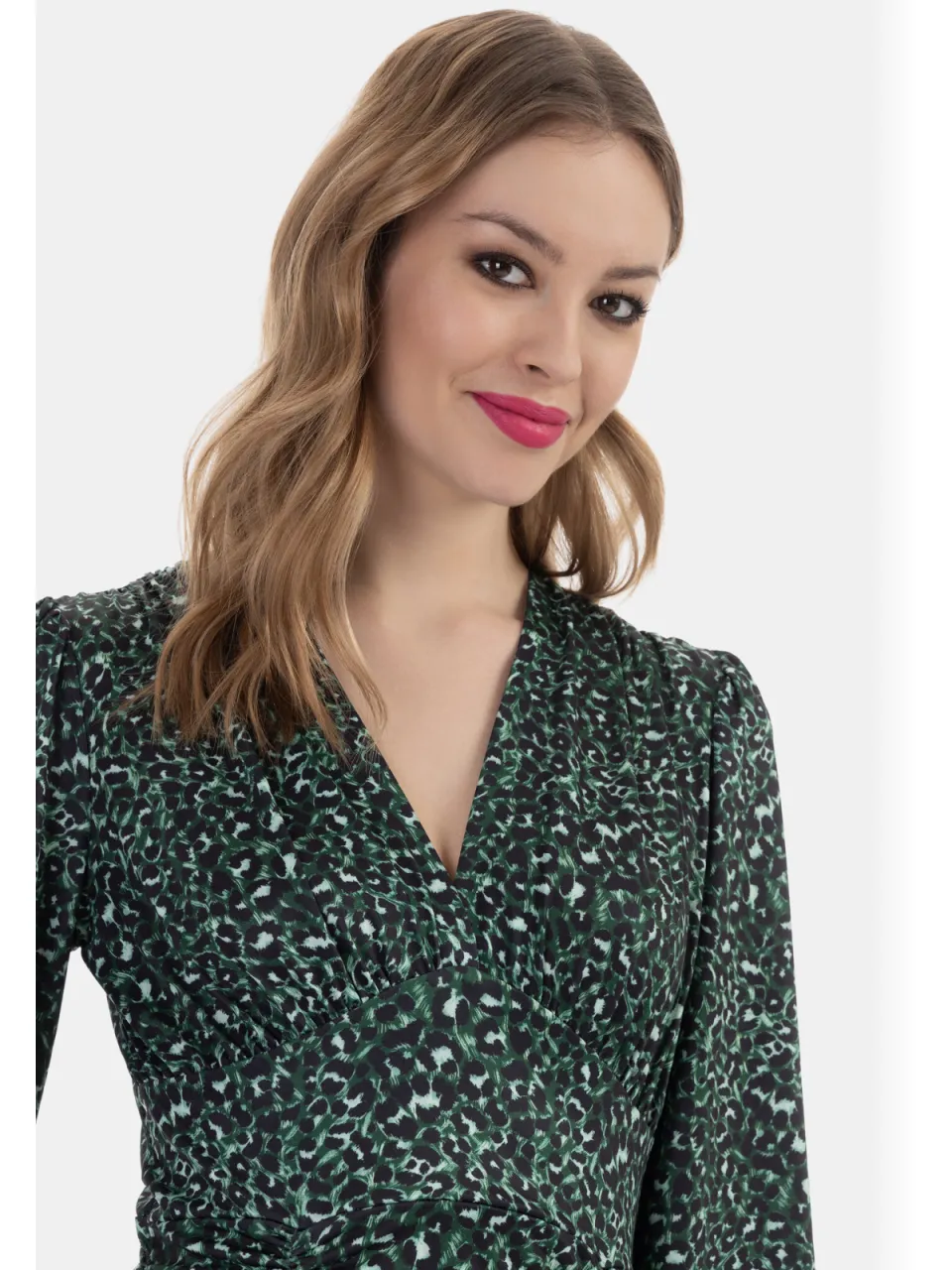 Faina jurk met lange mouwen groen, foto 2