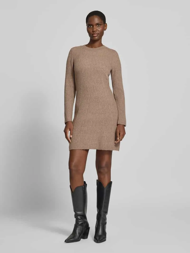 Vero Moda Regular fit tricotjurk met ronde hals model 'JOSANNA' zand, foto 3