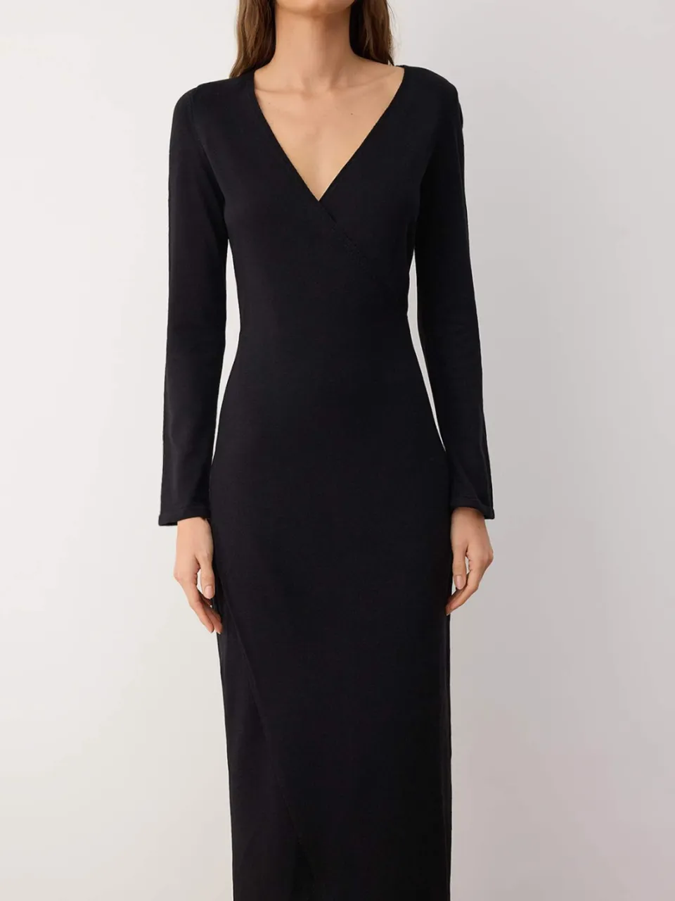 Trendyol TRENDYOLMİLLA Dames Zwart Effen Maxi Lang Casual Recht Jurken, foto 2