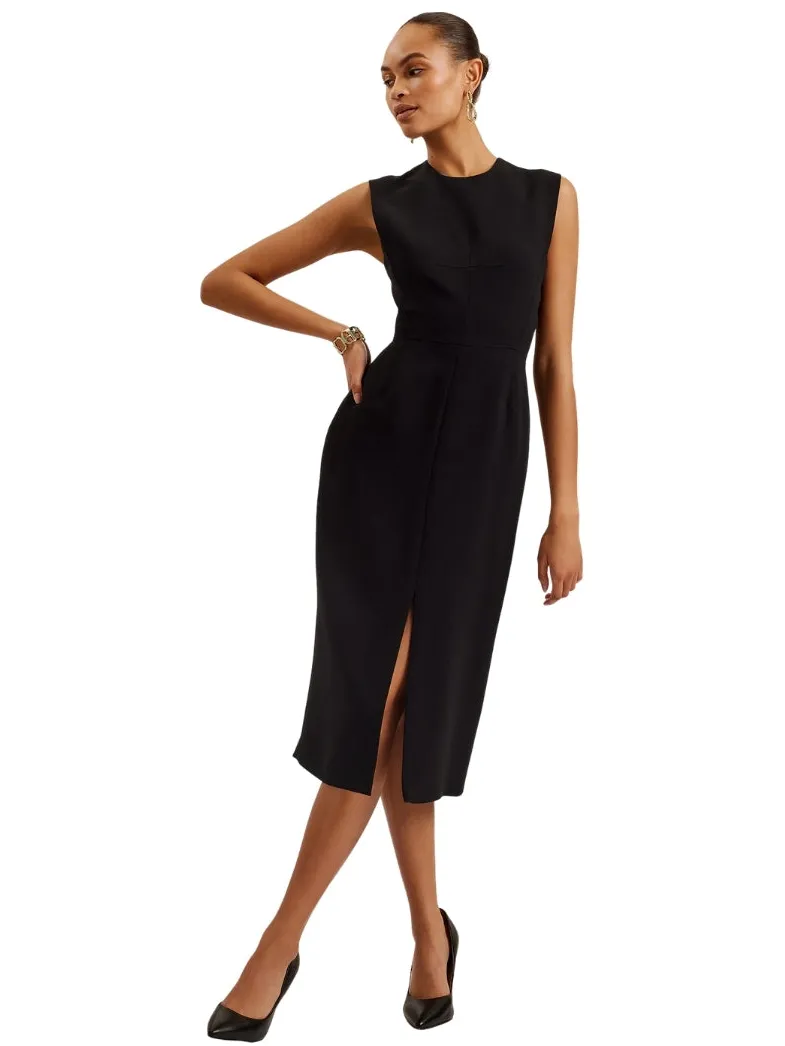 Ted Baker Manabdl Getailleerde Zwarte Midi-jurk