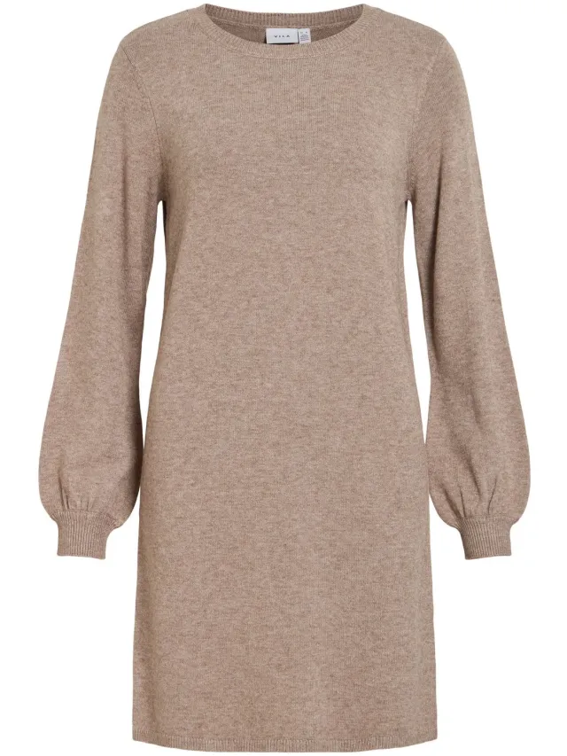 Vila VIRIL L/S VOLUME SLEEVE KNIT DRESS-NOOS - Dames - Mini jurken Falcon