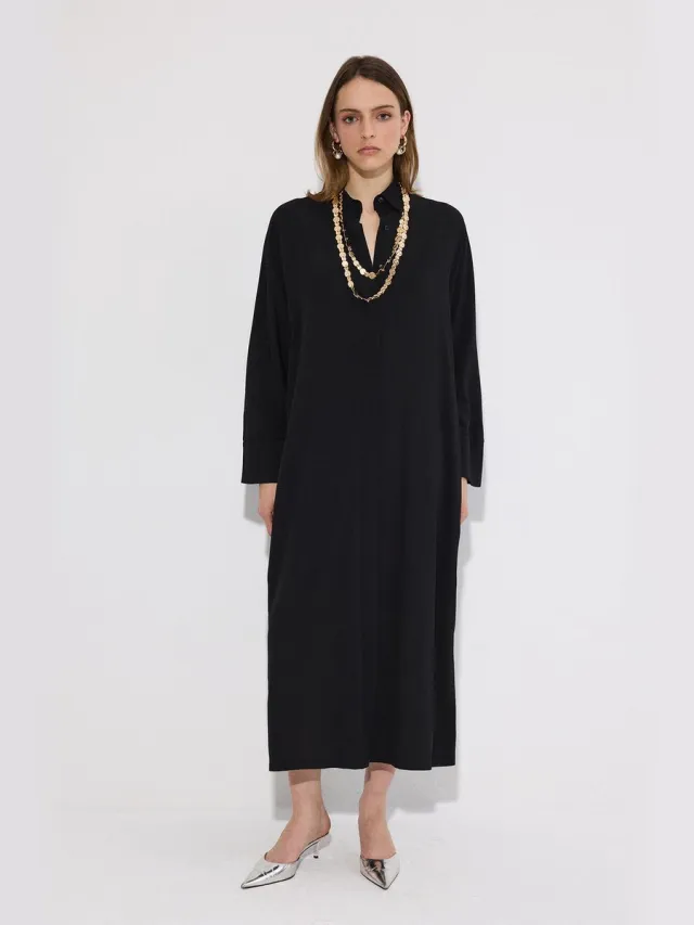 TOUCHÉ PRIVÉ Blousejurk met Japanse mouwen - Zwart - Dames
