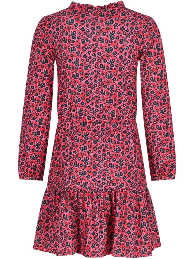 B.Nosy Y609-5842 Jurk meisjes rood Flower Style Ao