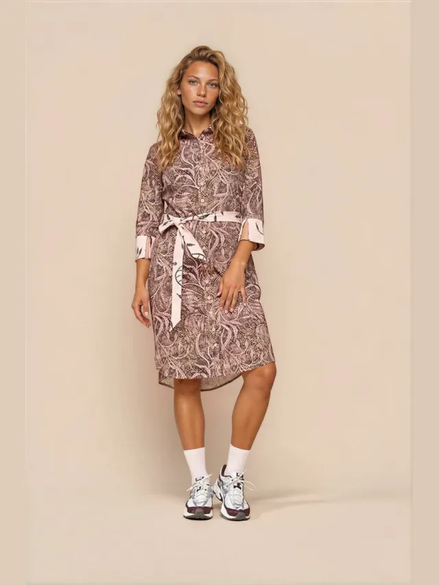 Mi Piace Travel Jurk Mix Twilight Twigs Print 202732 Espresso - Maat :