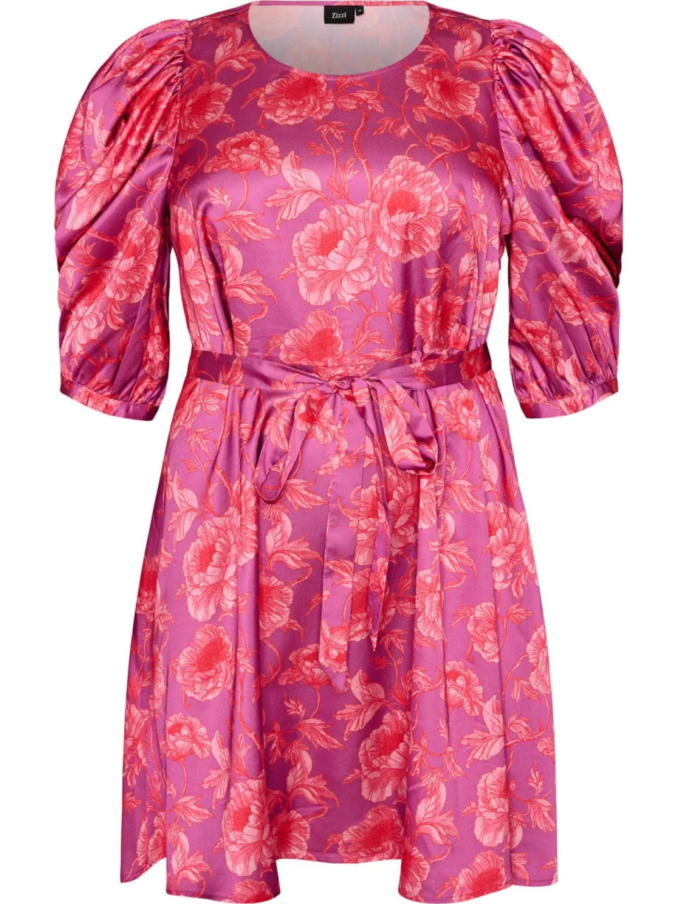 Zizzi gebloemde midi jurk Plus Size - roze, foto 4