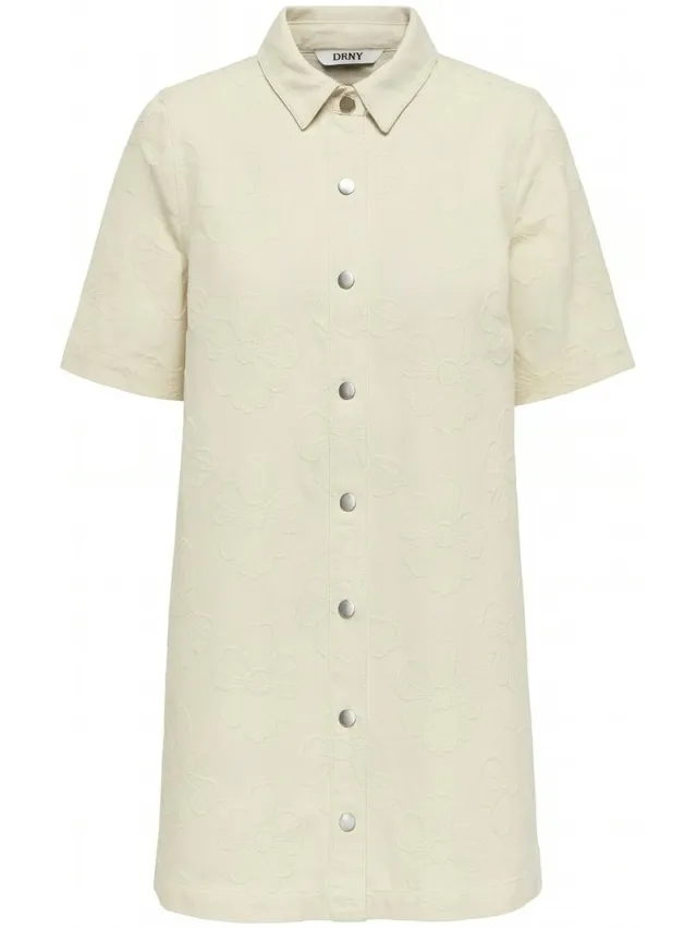 JDY JDYHAVANNA 2/4 EMB ECRU DRESS DNM - Dames - Mini jurken