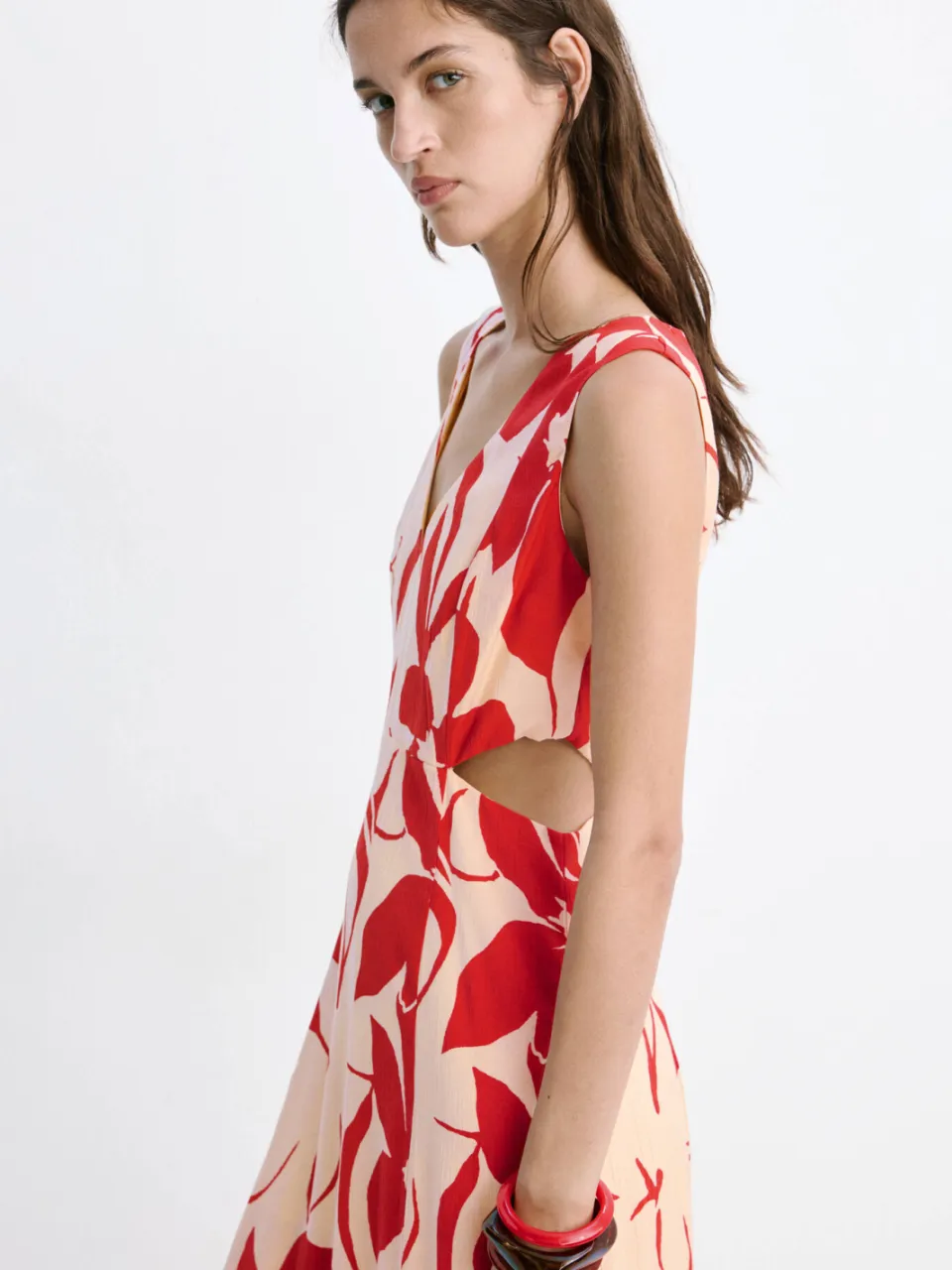 Mango gebloemde maxi jurk - rood, foto 7
